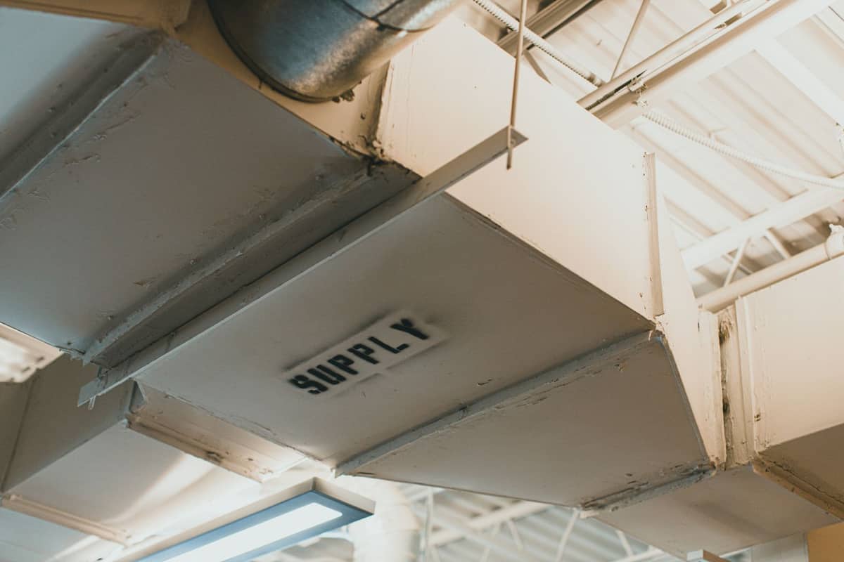 Supply ductwork running through a villa ceiling void in Dubai after cleaning